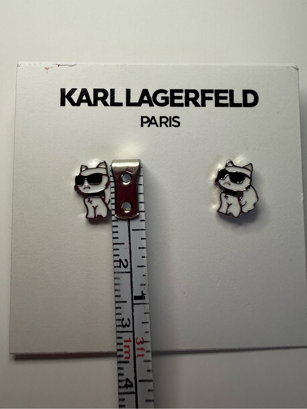Karl Lagerfeld Paris New Choupette Cat Sunglasses Stud Earrings - Picture 7 of 7